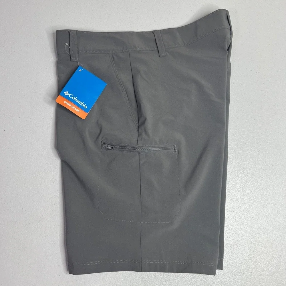 Columbia Narrows Pointe Shorts Mens 30 Gray Stretch Omni Shade Hiking Active NEW